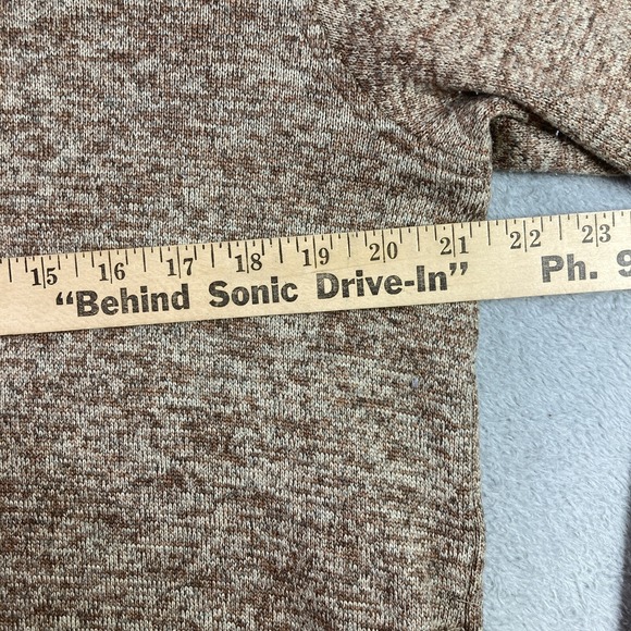 Chaps Sweater Men Large Brown 1/4 Zip Pullover Fleece Sweatshirt Pockets Logo - Picture 14 of 16